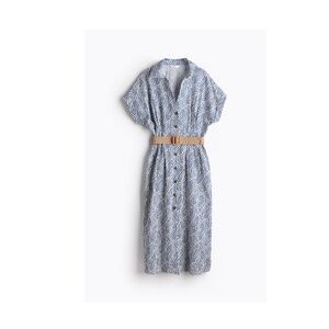 Shirt dress with belt